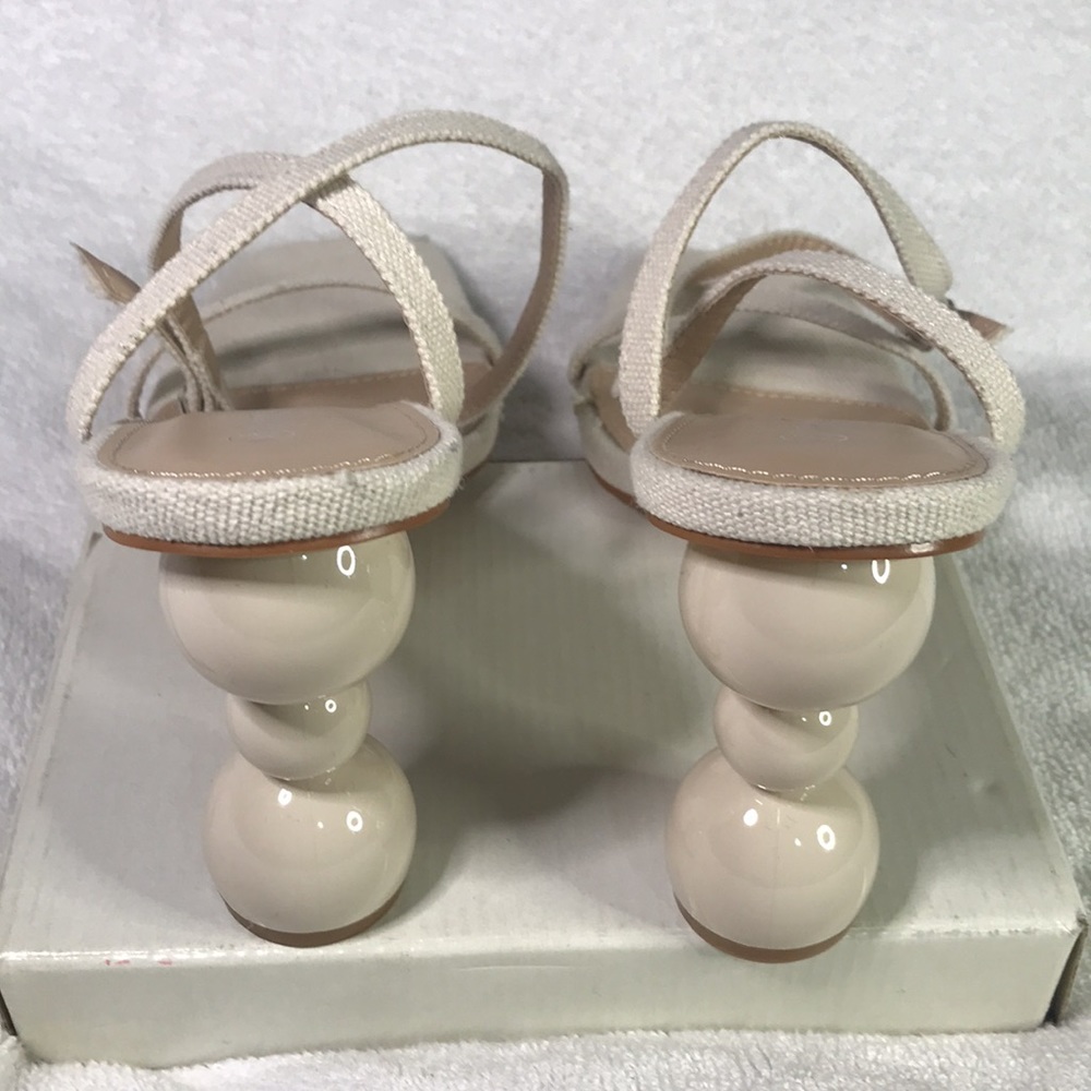 NASTY GAL LINEN STRAPS 2 PART HEEL